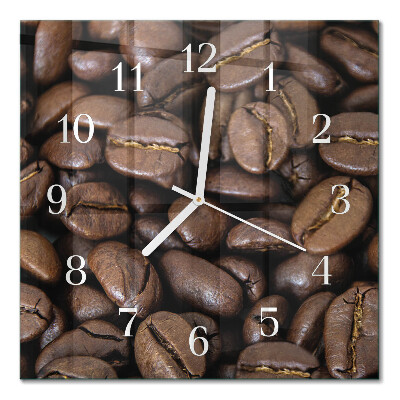 Moderne wandklok glas vierkant Koffie