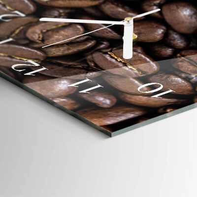 Moderne wandklok glas vierkant Koffie
