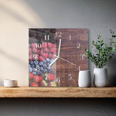 Decoratieve glazen klok vierkant Bosvruchten