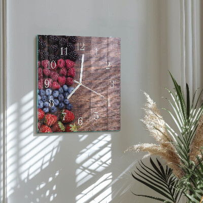 Decoratieve glazen klok vierkant Bosvruchten