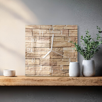 Moderne wandklok glas vierkant Klinker