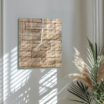 Moderne wandklok glas vierkant Klinker