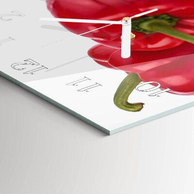 Vierkante glas klok Peper