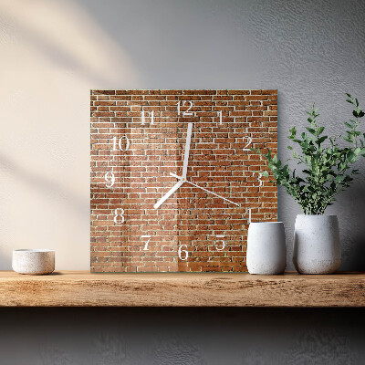 Decoratieve glazen klok vierkant Baksteen