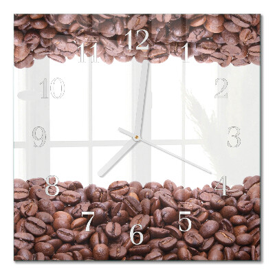 Decoratieve glazen klok vierkant Koffiebonen