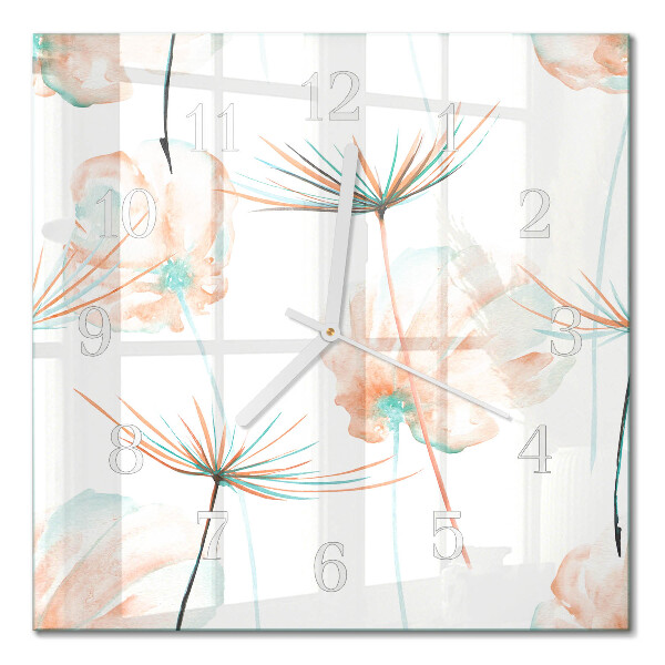 Decoratieve glazen klok vierkant Paardenbloemen
