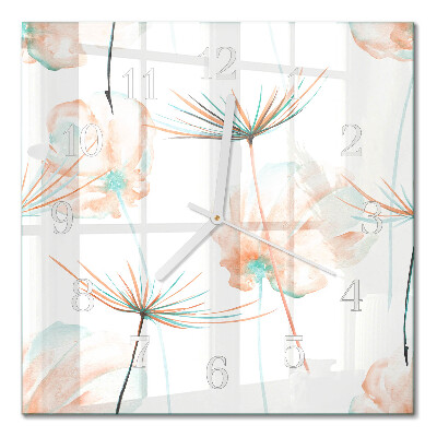 Decoratieve glazen klok vierkant Paardenbloemen