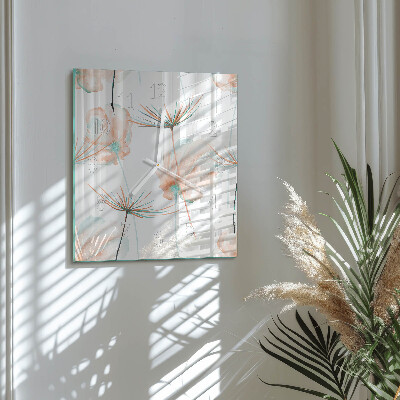 Decoratieve glazen klok vierkant Paardenbloemen