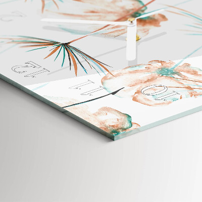 Decoratieve glazen klok vierkant Paardenbloemen