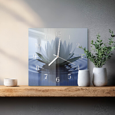 Decoratieve glazen klok vierkant Waterlelie