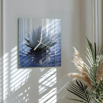 Decoratieve glazen klok vierkant Waterlelie