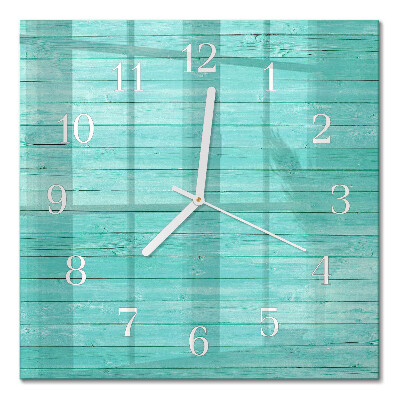 Moderne wandklok glas vierkant Groene borden