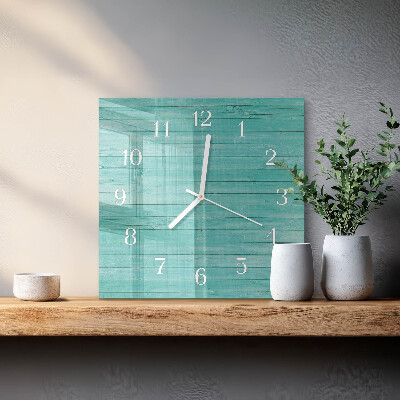 Moderne wandklok glas vierkant Groene borden