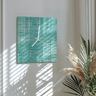 Moderne wandklok glas vierkant Groene borden