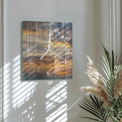 Vierkante glas klok Zonsondergang