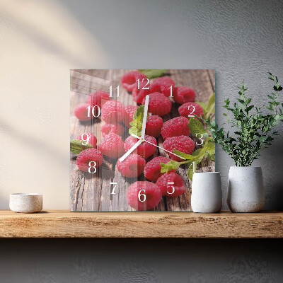 Decoratieve glazen klok vierkant Frambozen
