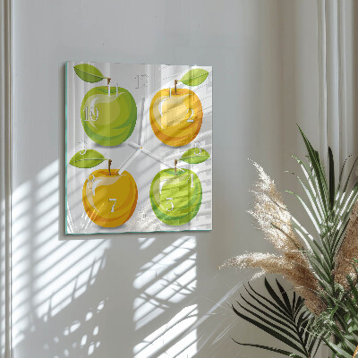 Moderne wandklok glas vierkant Appels