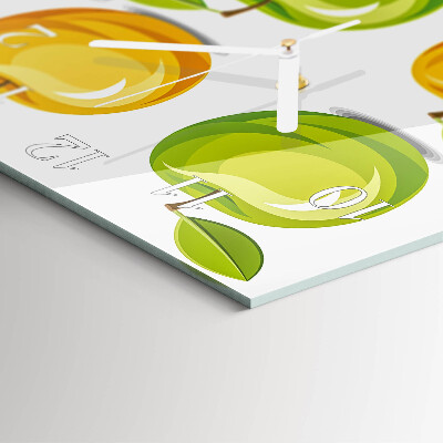 Moderne wandklok glas vierkant Appels