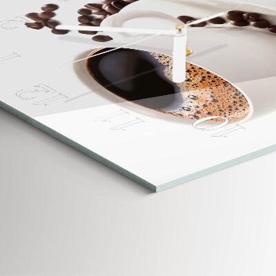 Moderne wandklok glas vierkant Een kopje koffie