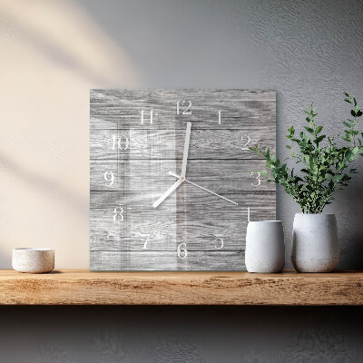 Decoratieve glazen klok vierkant Grijs hout
