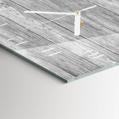 Decoratieve glazen klok vierkant Grijs hout