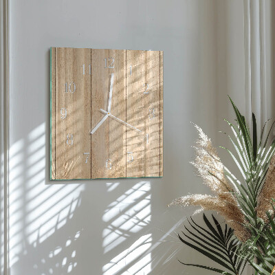 Vierkante glas klok Hout