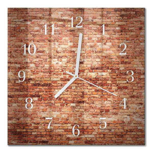 Moderne wandklok glas vierkant Bakstenen muur