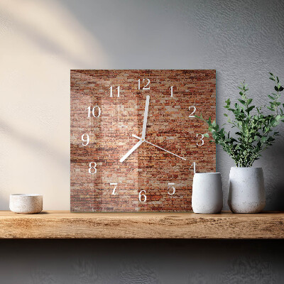 Moderne wandklok glas vierkant Bakstenen muur