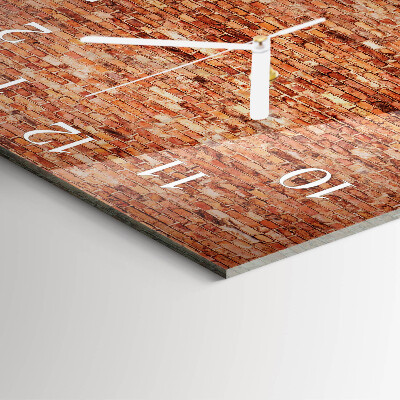 Moderne wandklok glas vierkant Bakstenen muur
