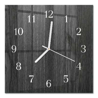 Decoratieve glazen klok vierkant Hout