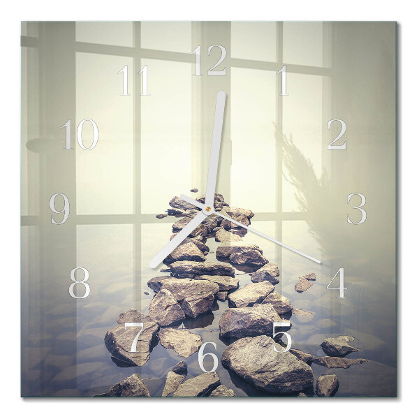 Moderne wandklok glas vierkant Rivieroever