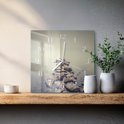 Moderne wandklok glas vierkant Rivieroever