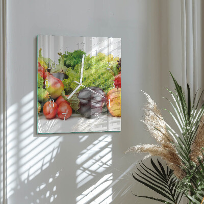 Decoratieve glazen klok vierkant Groenten