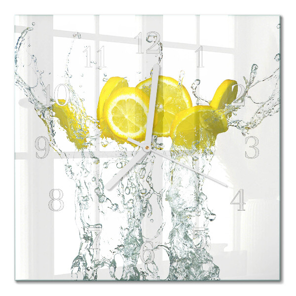 Vierkante glas klok Water met citroen