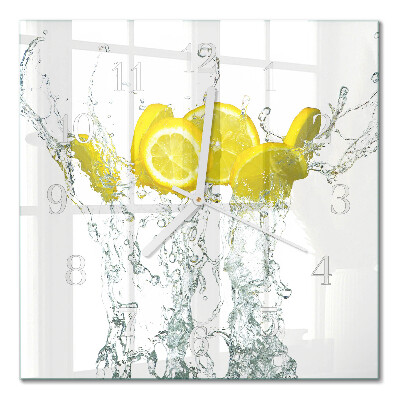 Vierkante glas klok Water met citroen