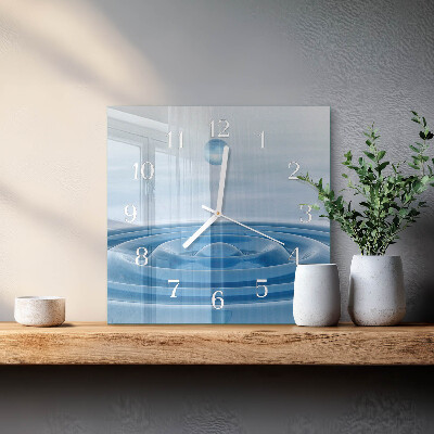 Moderne wandklok glas vierkant Water