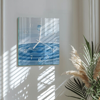 Moderne wandklok glas vierkant Water