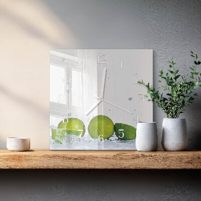 Decoratieve glazen klok vierkant Limoenen