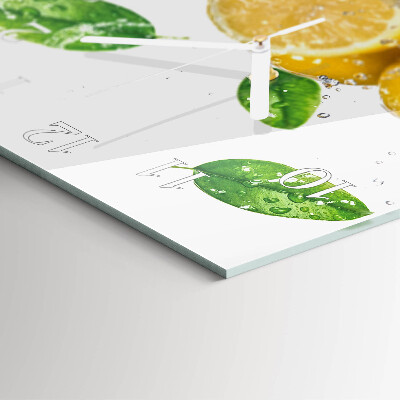 Vierkante glazen wandklok Citrus