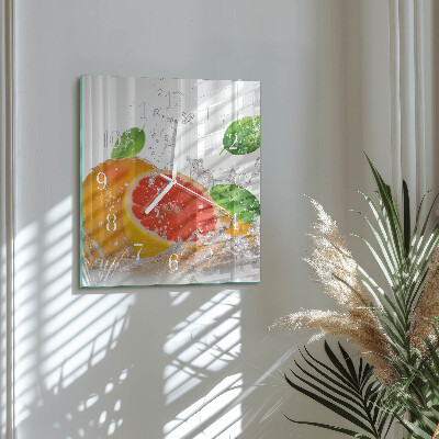 Decoratieve glazen klok vierkant Pompelmoes