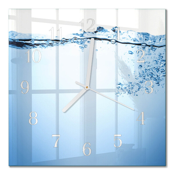 Vierkante glas klok Water