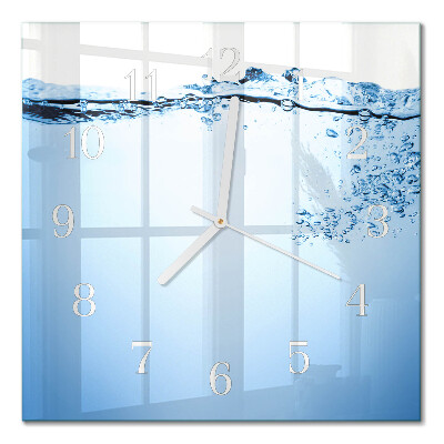 Vierkante glas klok Water