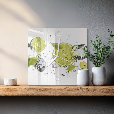 Decoratieve glazen klok vierkant Calciumcarbonaat