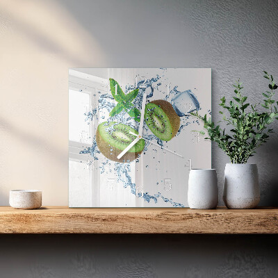 Moderne wandklok glas vierkant Kiwi