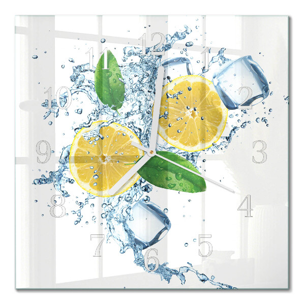 Vierkante glas klok Citrus