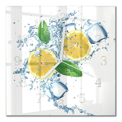 Vierkante glas klok Citrus