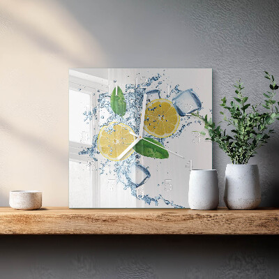 Vierkante glas klok Citrus