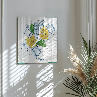 Vierkante glas klok Citrus