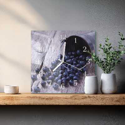 Decoratieve glazen klok vierkant Bessen