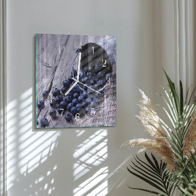 Decoratieve glazen klok vierkant Bessen